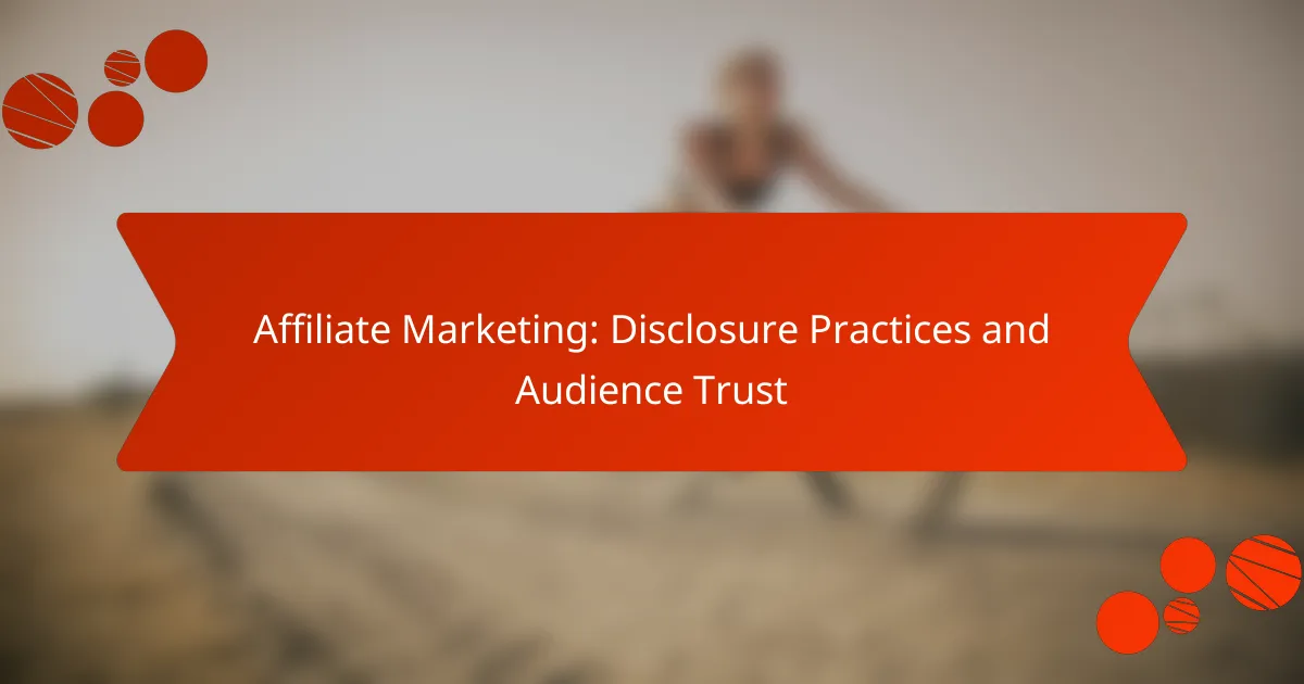 Affiliate Marketing: Disclosure Practices and Audience Trust