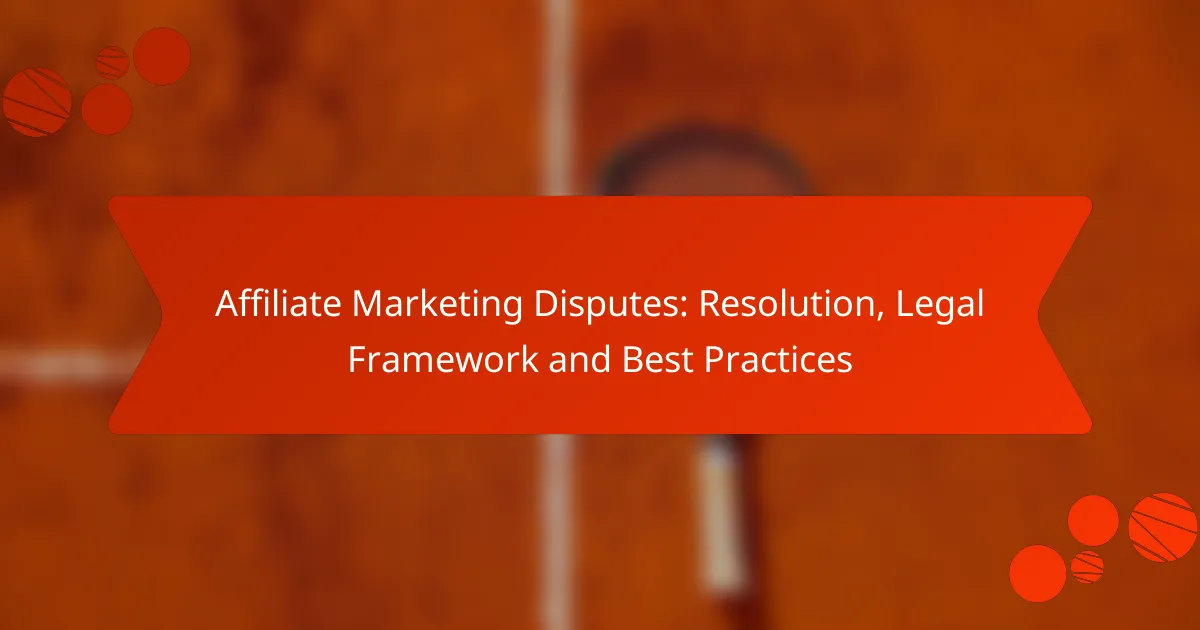 Affiliate Marketing Disputes: Resolution, Legal Framework and Best Practices