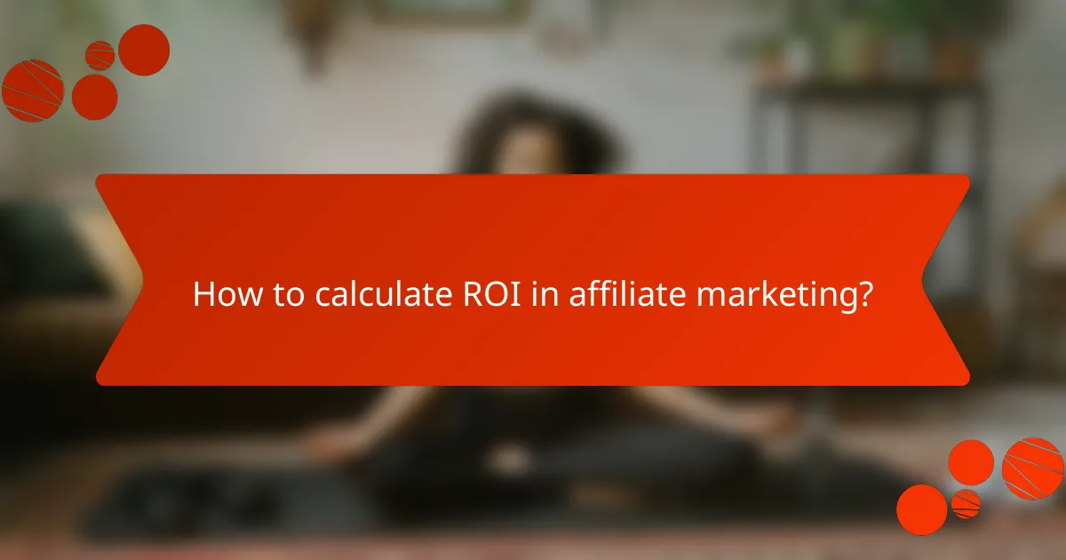 How to calculate ROI in affiliate marketing?