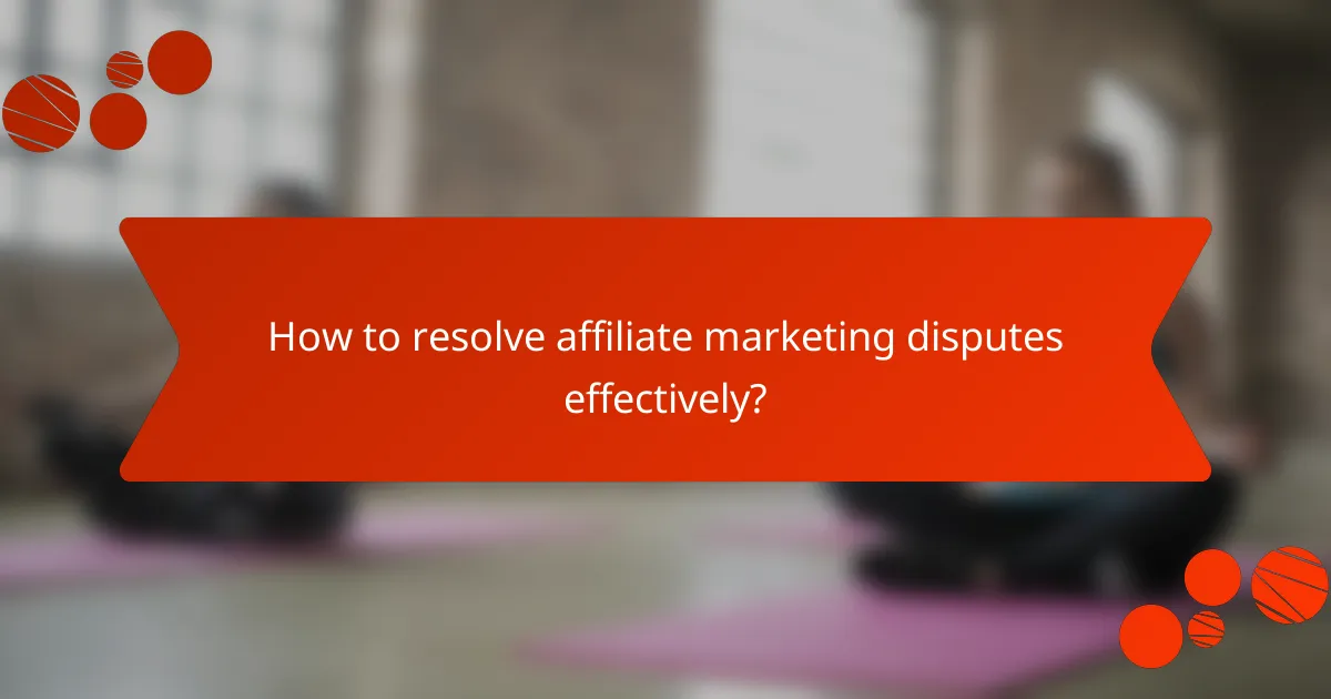 How to resolve affiliate marketing disputes effectively?