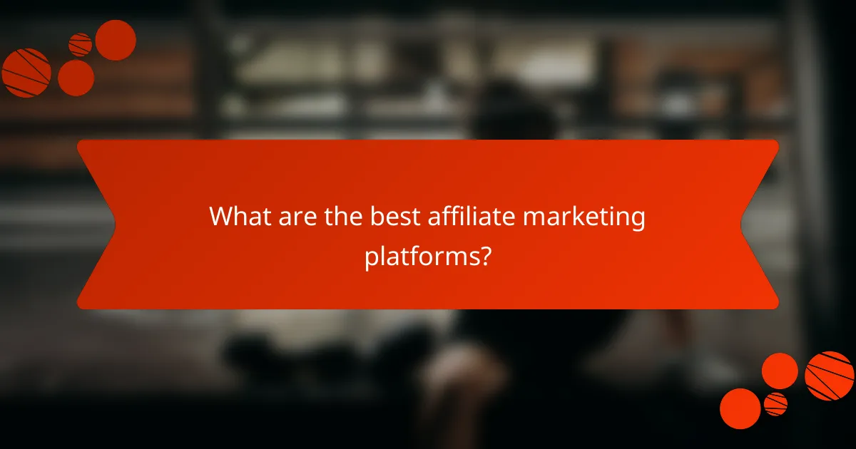What are the best affiliate marketing platforms?