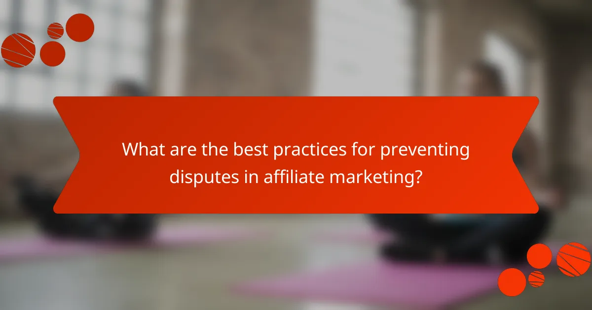 What are the best practices for preventing disputes in affiliate marketing?