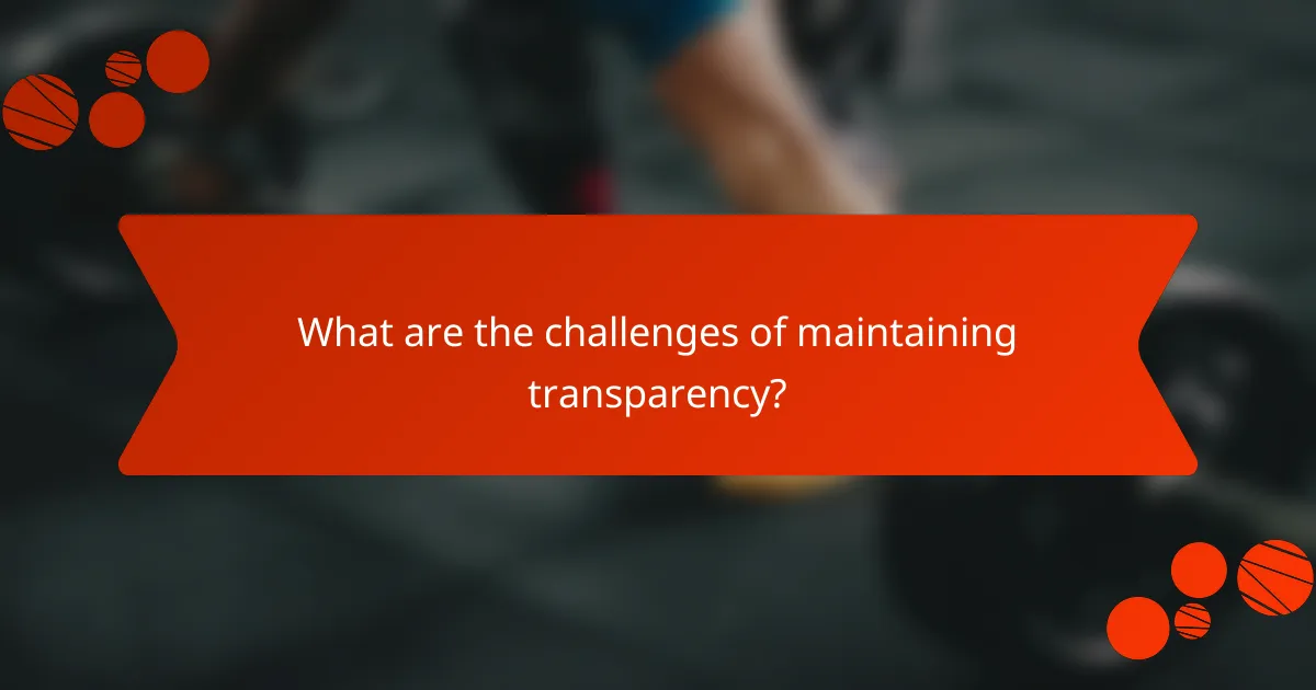 What are the challenges of maintaining transparency?