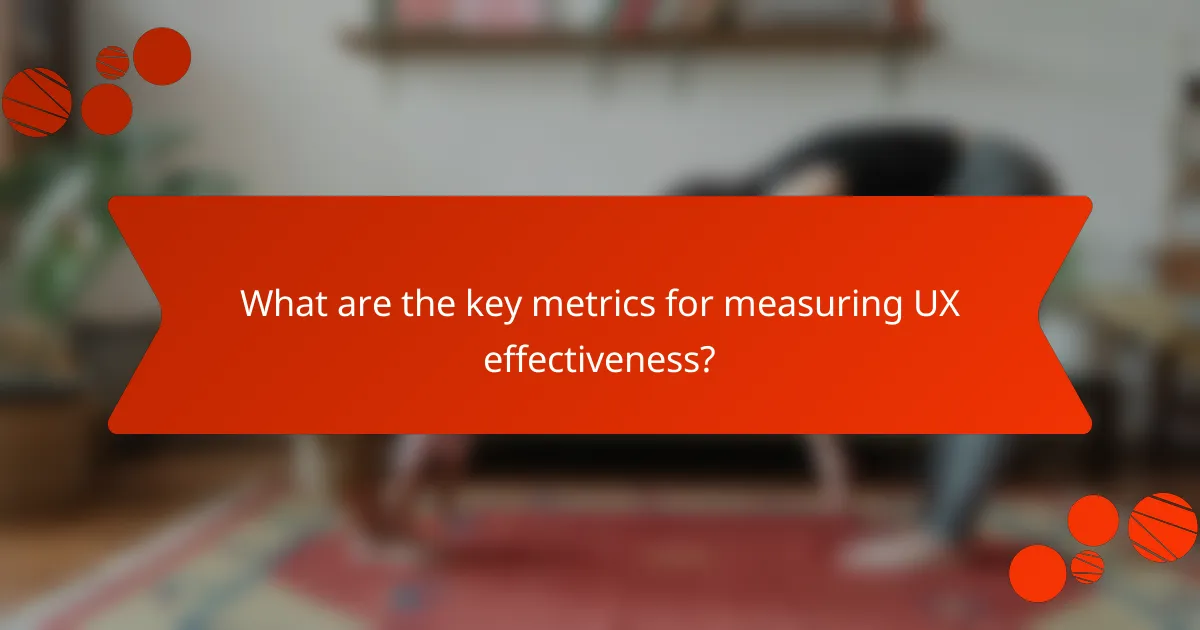 What are the key metrics for measuring UX effectiveness?