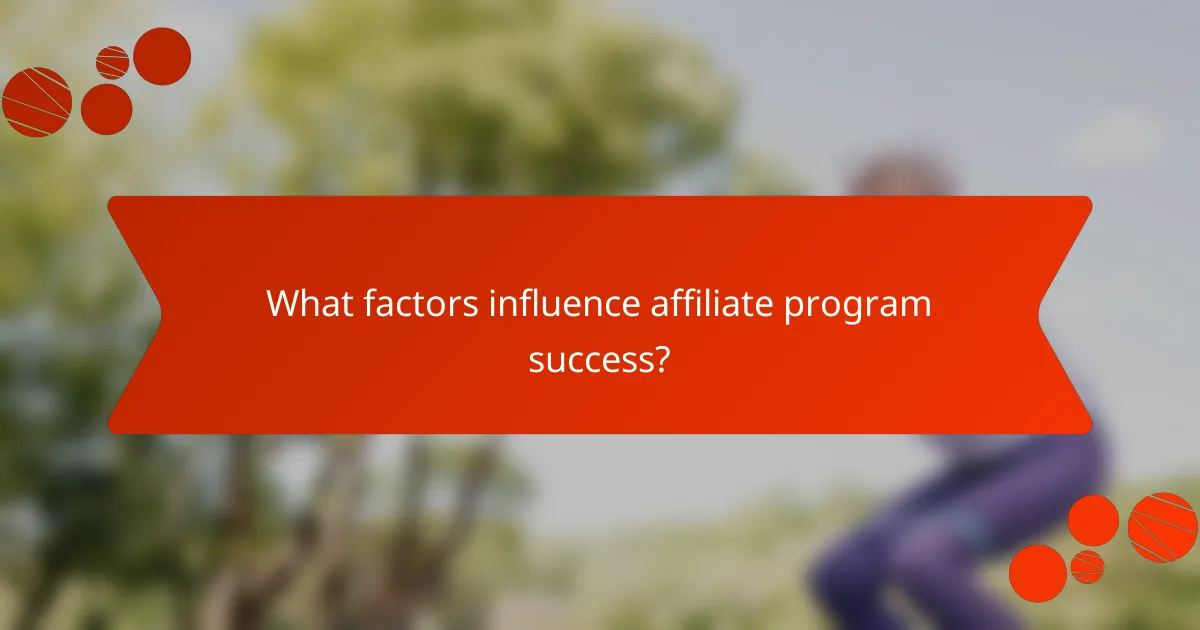 What factors influence affiliate program success?