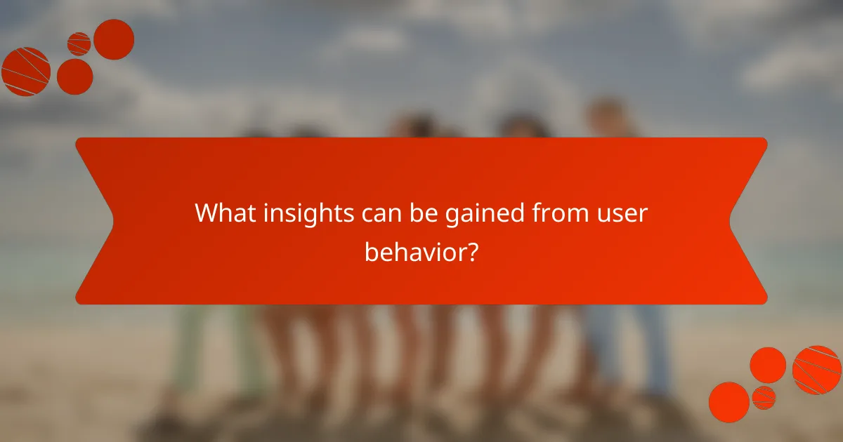 What insights can be gained from user behavior?