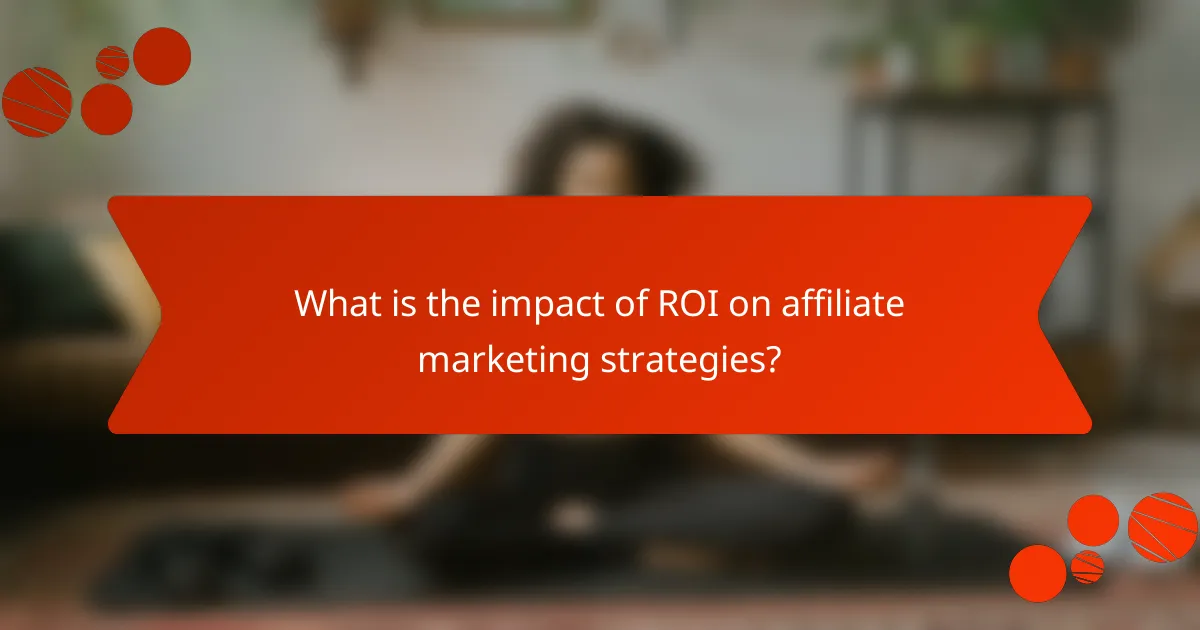 What is the impact of ROI on affiliate marketing strategies?