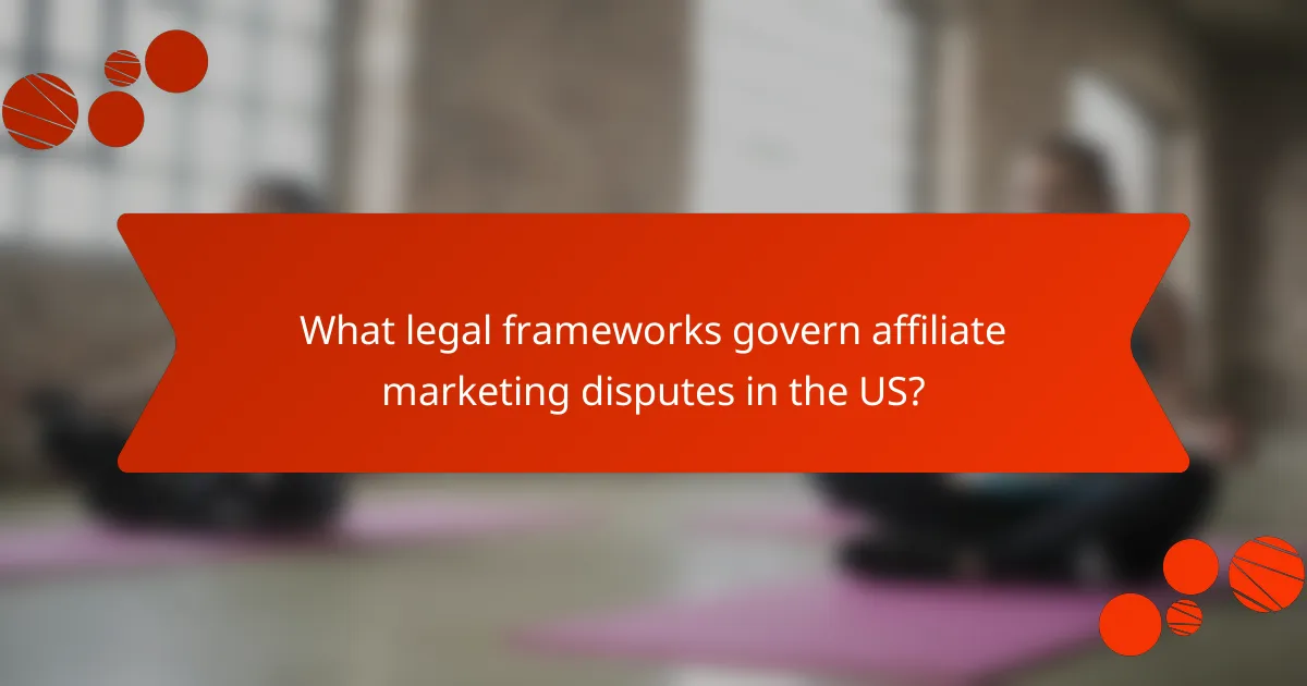 What legal frameworks govern affiliate marketing disputes in the US?